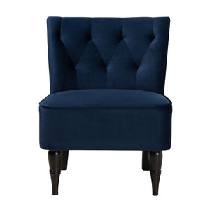 Modern European furniture - Tufted Blue Velvet Accent Chair - www.oroa.com