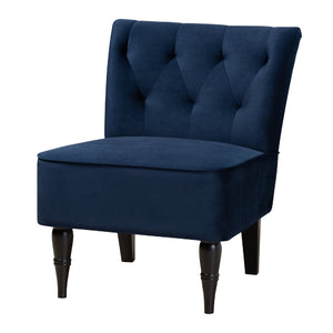 Modern European furniture - Tufted Blue Velvet Accent Chair - www.oroa.com