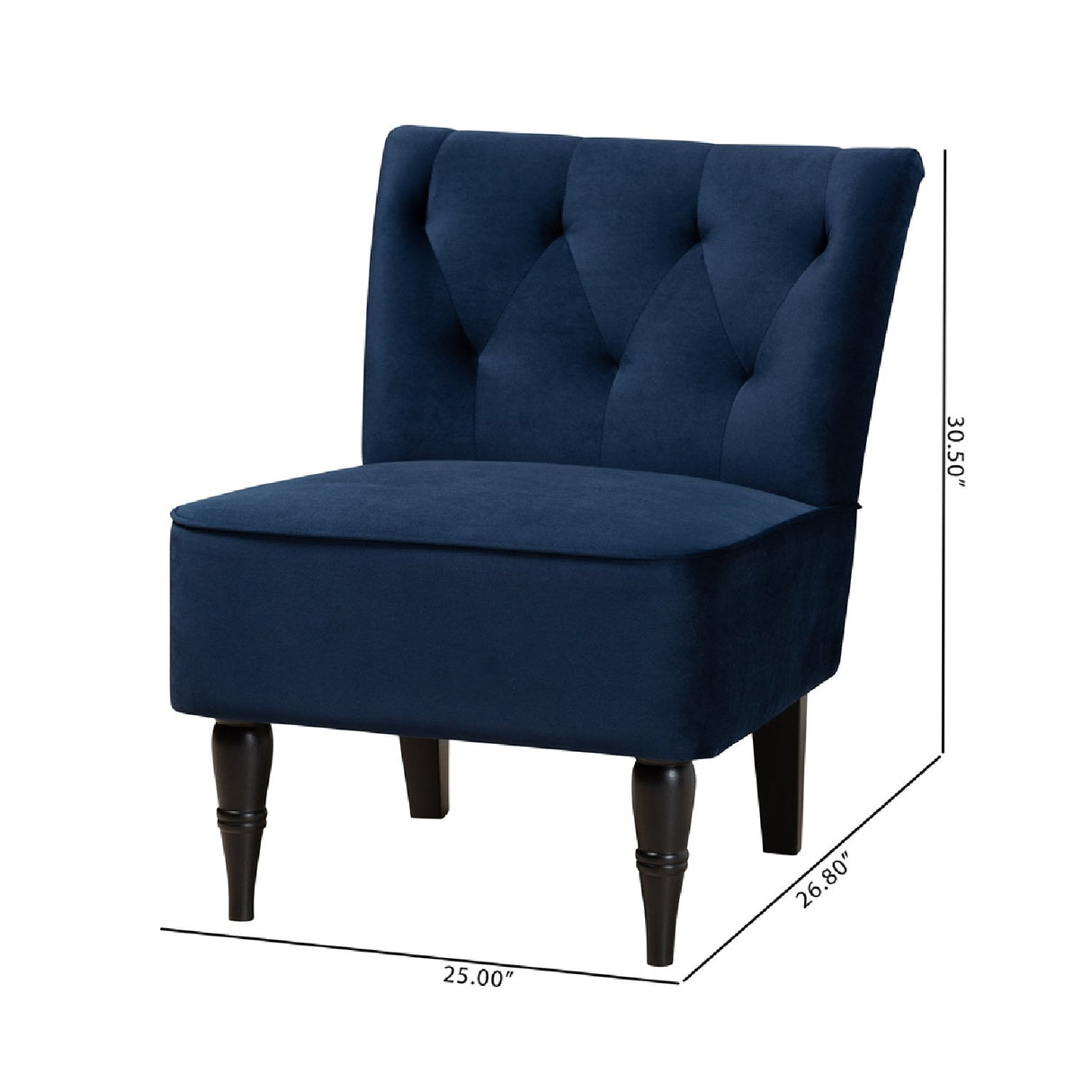 Modern European furniture - Tufted Blue Velvet Accent Chair - www.oroa.com