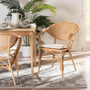 Modern European furniture - Natural Rattan Framed Dining Chair - www.oroa.com