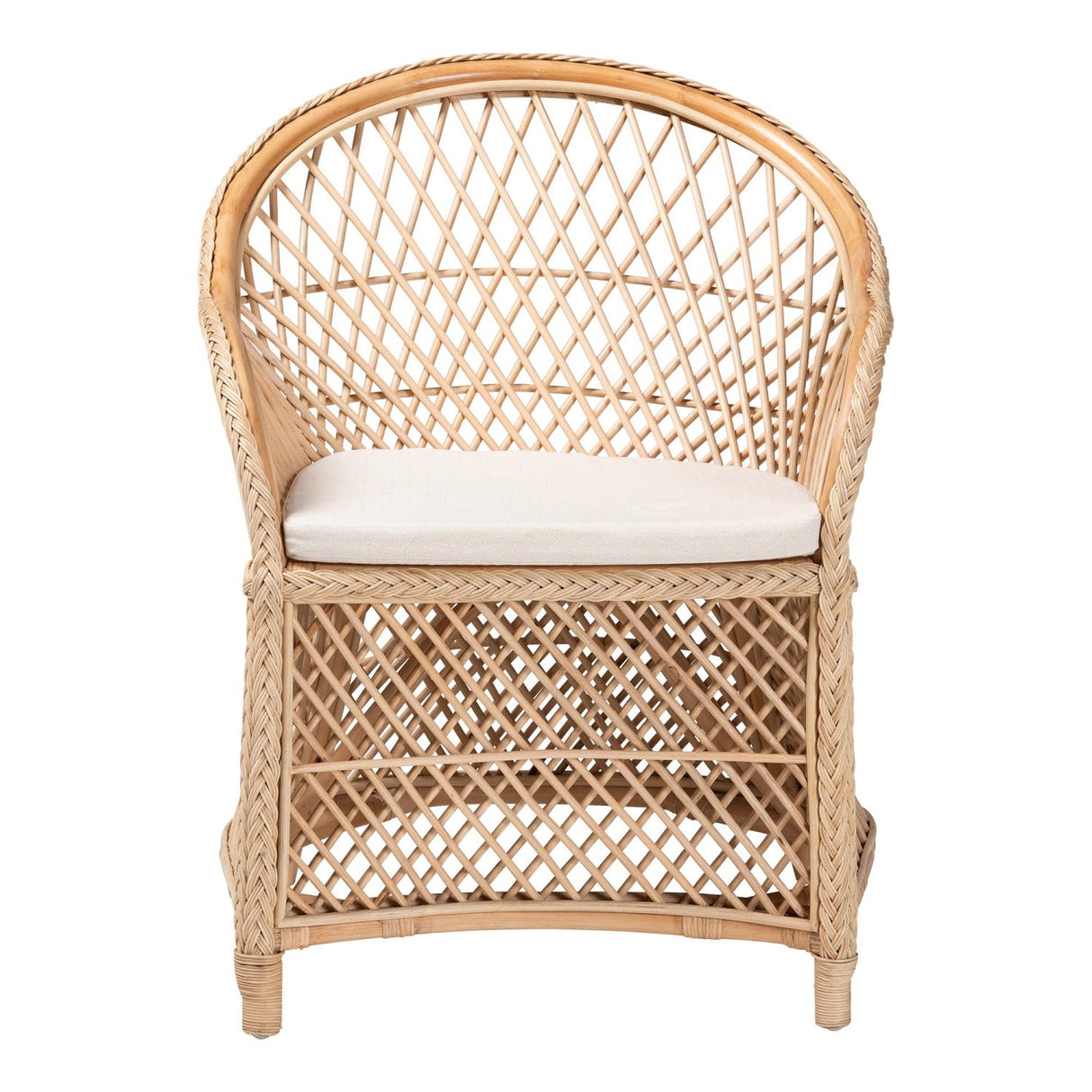 Braided Rattan Bohemian Accent Armchair | Bali Loom Casilda | Oroa.com