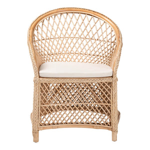 Braided Rattan Bohemian Accent Armchair | Bali Loom Casilda | Oroa.com