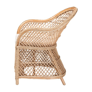 Braided Rattan Bohemian Accent Armchair | Bali Loom Casilda | Oroa.com