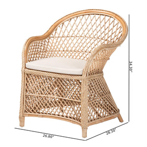 Braided Rattan Bohemian Accent Armchair | Bali Loom Casilda | Oroa.com