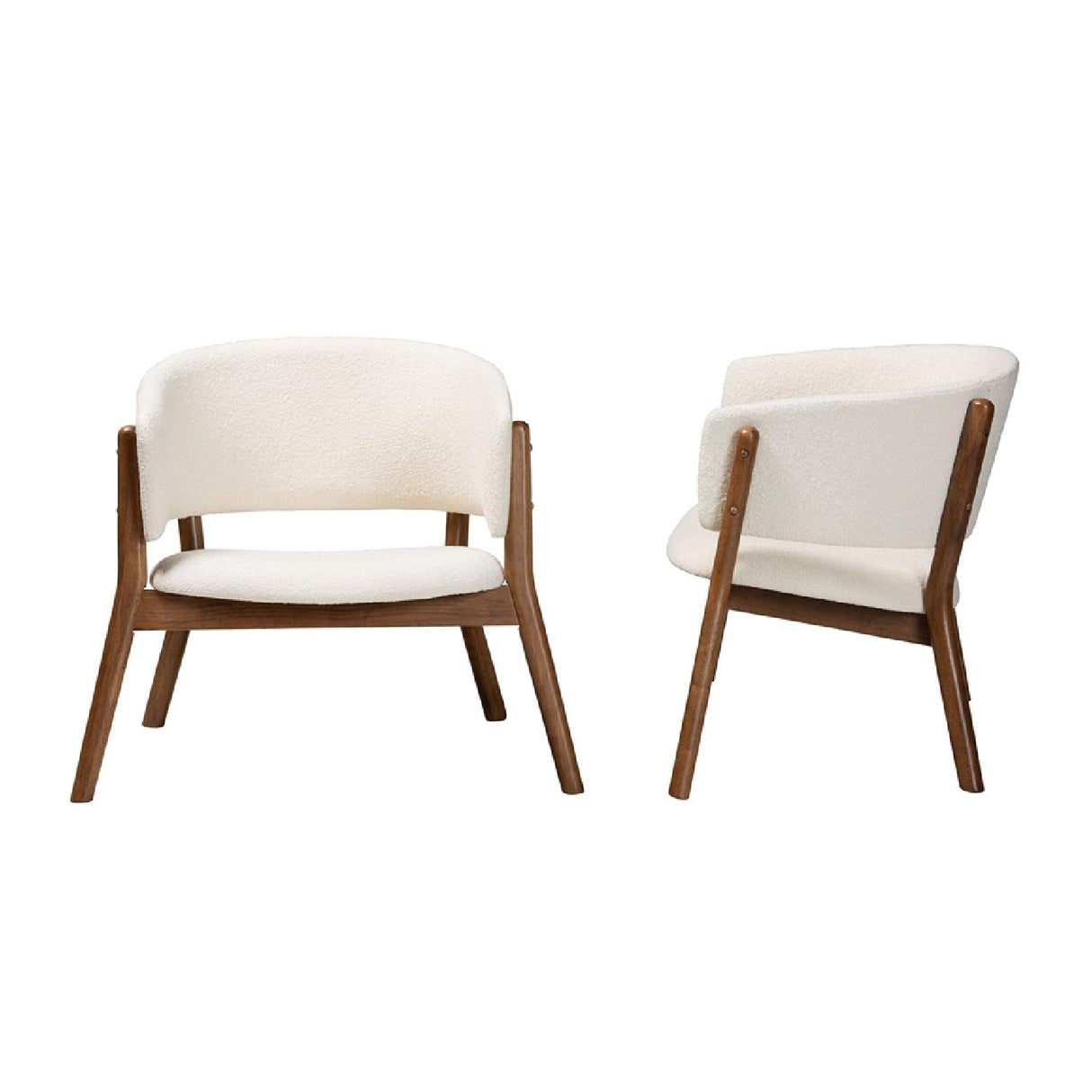 Walnut Framed Curve Accent Chairs 2 | Bali Loom Baron | Oroa.com