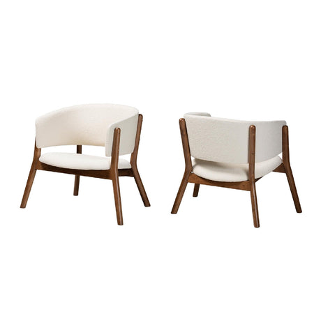 Walnut Framed Curve Accent Chairs 2 | Bali Loom Baron | Oroa.com
