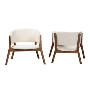 Walnut Framed Curve Accent Chairs 2 | Bali Loom Baron | Oroa.com