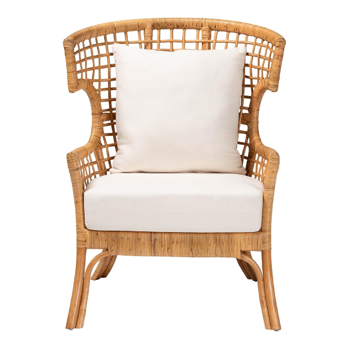 Modern European furniture - Lattice Rattan Wingback Lounge Chair - www.oroa.com