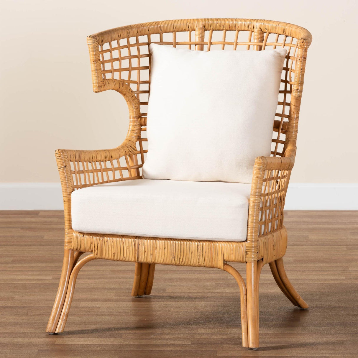 Modern European furniture - Lattice Rattan Wingback Lounge Chair - www.oroa.com
