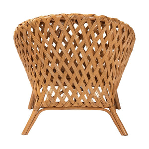 Modern European furniture - Basketweave Rattan Accent Chair - www.oroa.com