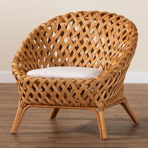 Modern European furniture - Basketweave Rattan Accent Chair - www.oroa.com