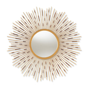 Modern European furniture - Gold Sunburst Accent Wall Mirror - www.oroa.com