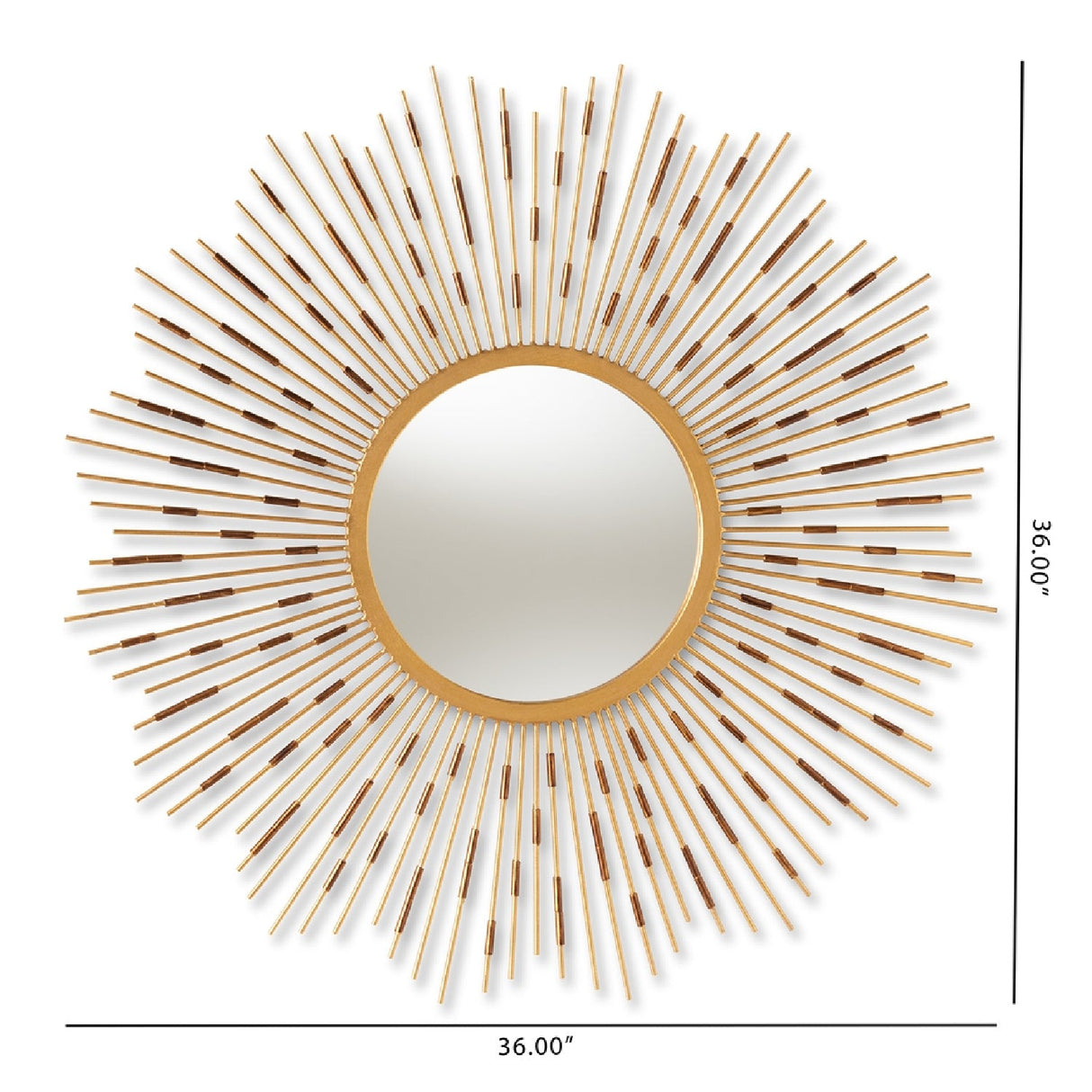 Modern European furniture - Gold Sunburst Accent Wall Mirror - www.oroa.com