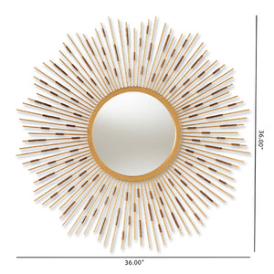 Modern European furniture - Gold Sunburst Accent Wall Mirror - www.oroa.com