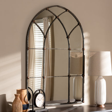 Silver Arched Window Accent Mirror | Bali Loom Tova | Oroa.com