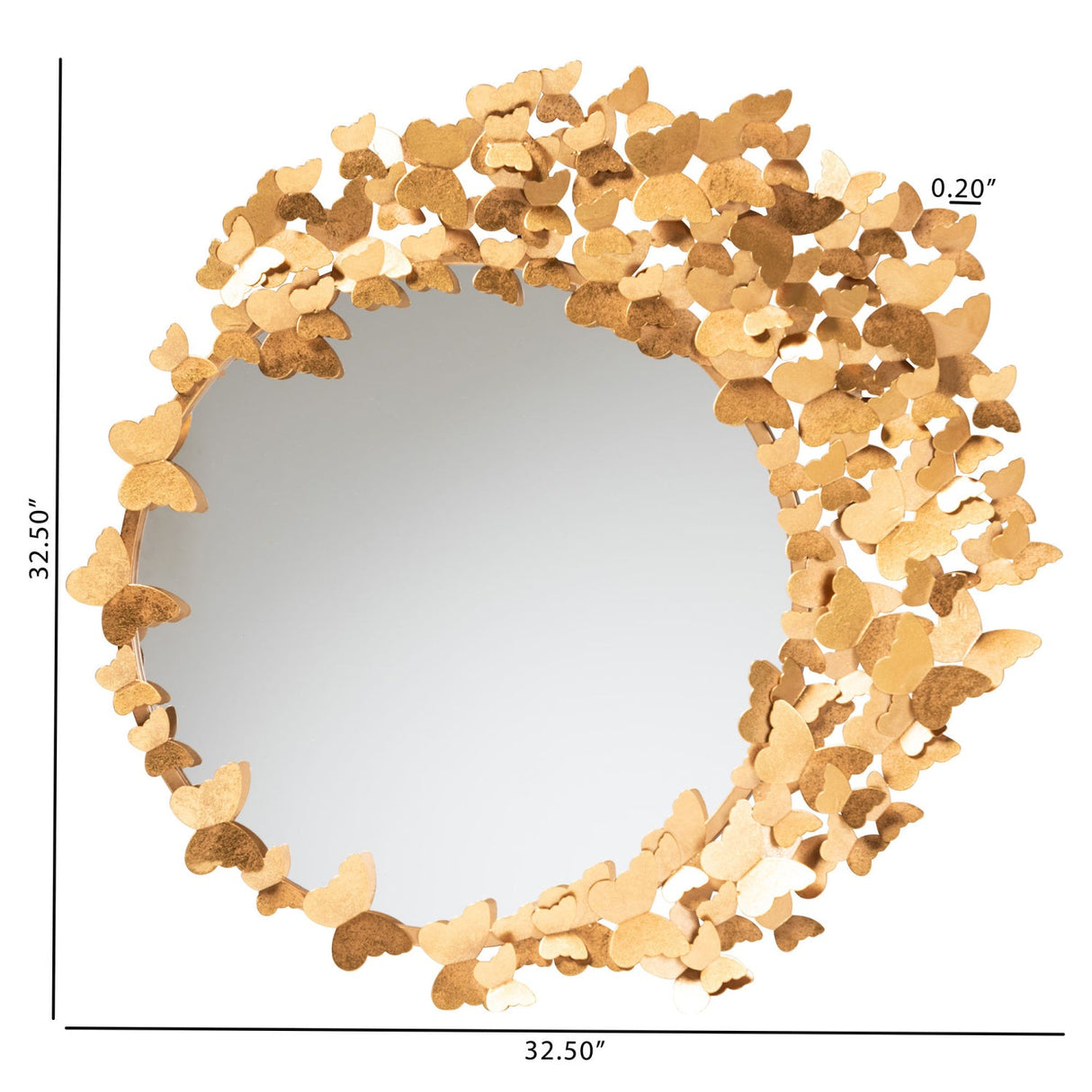   Hospitality furniture - Gold Butterfly Accent Wall Mirror - www.oroatrade.com | Oroa.com