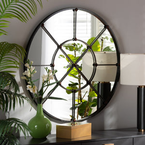 Metal Framed Round Wall Mirror | Bali Loom Ohara | Oroa.com