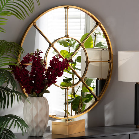 Metal Framed Round Wall Mirror | Bali Loom Ohara | Oroa.com