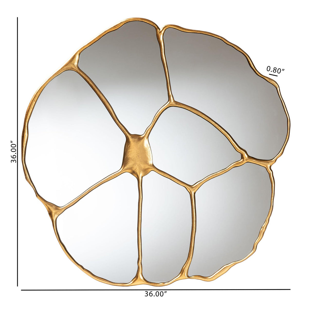 Modern European furniture - Gold Flower Accent Wall Mirror - www.oroa.com
