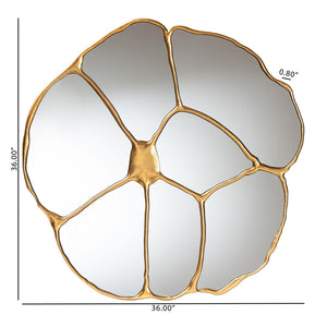 Modern European furniture - Gold Flower Accent Wall Mirror - www.oroa.com
