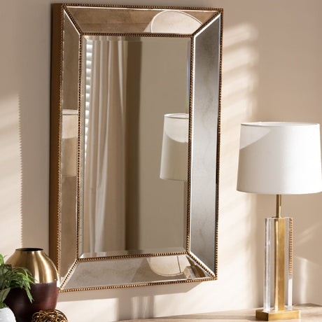Gold Beaded Accent Wall Mirror | Bali Loom Neva | Oroa.com