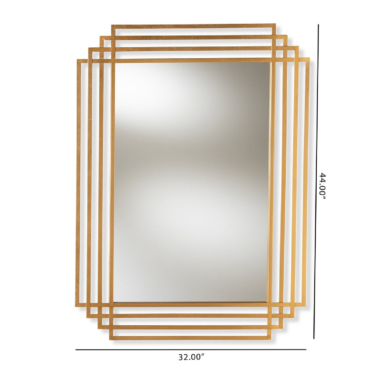 Modern European furniture - Gold Art Deco Accent Mirror - www.oroa.com