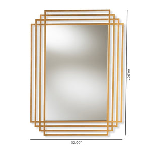 Modern European furniture - Gold Art Deco Accent Mirror - www.oroa.com