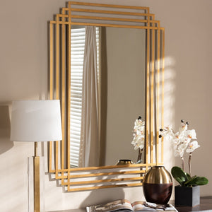 Modern European furniture - Gold Art Deco Accent Mirror - www.oroa.com