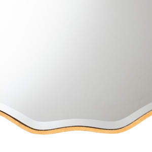 Modern European furniture - Gold Scalloped Round Mirror - www.oroa.com