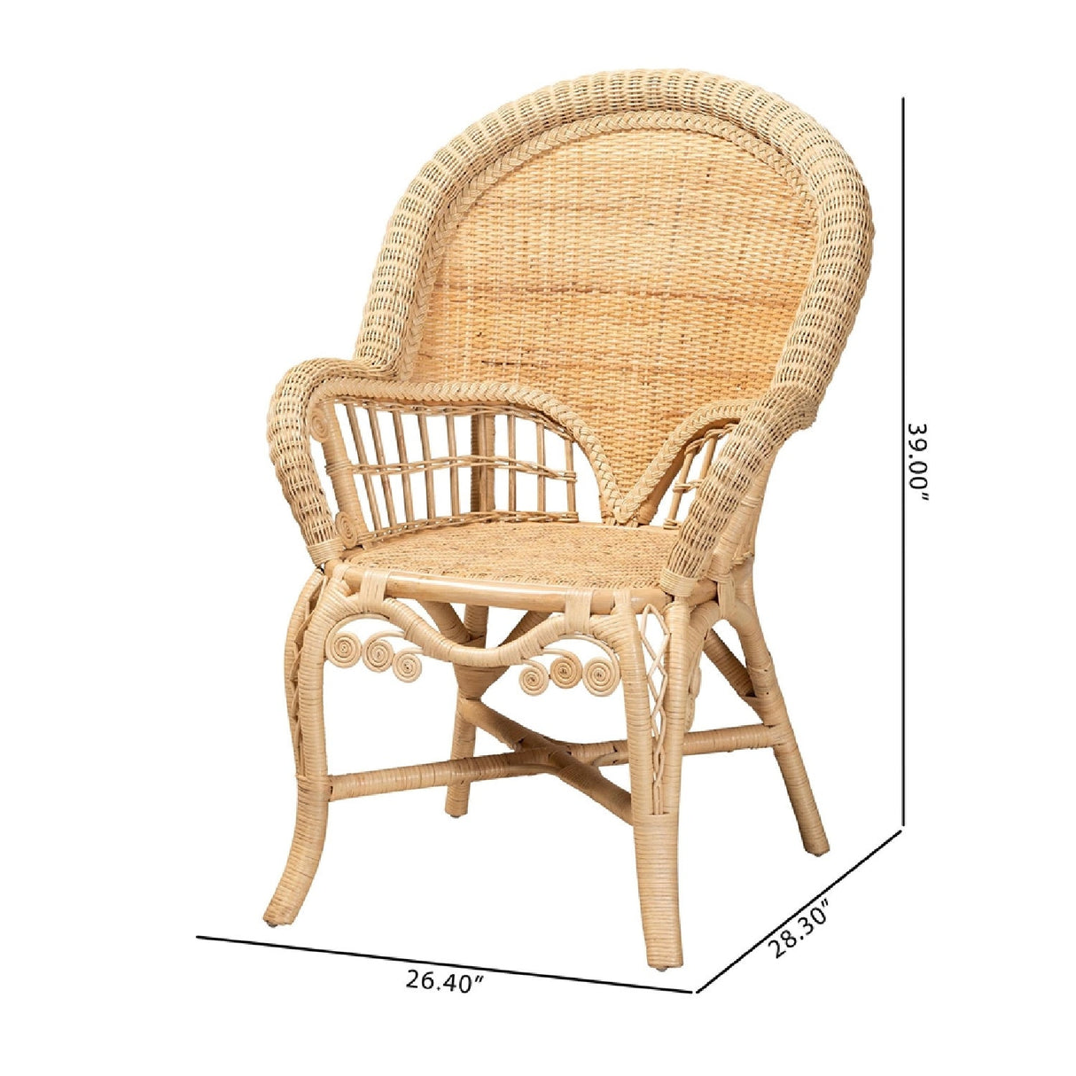 Modern European furniture - Woven Natural Rattan Accent Chair - www.oroa.com