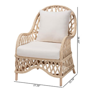 Modern European furniture - Braided Rattan Padded Lounge Chair - www.oroa.com