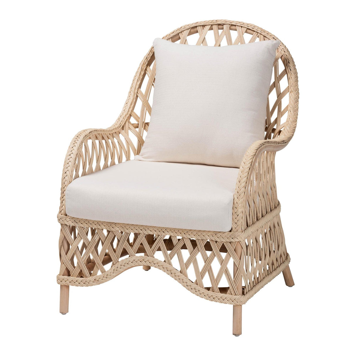 Modern European furniture - Braided Rattan Padded Lounge Chair - www.oroa.com