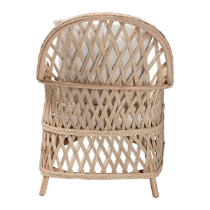 Modern European furniture - Braided Rattan Padded Lounge Chair - www.oroa.com