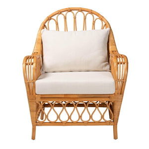 Modern European furniture - Bohemian Rattan Padded Lounge Chair - www.oroa.com