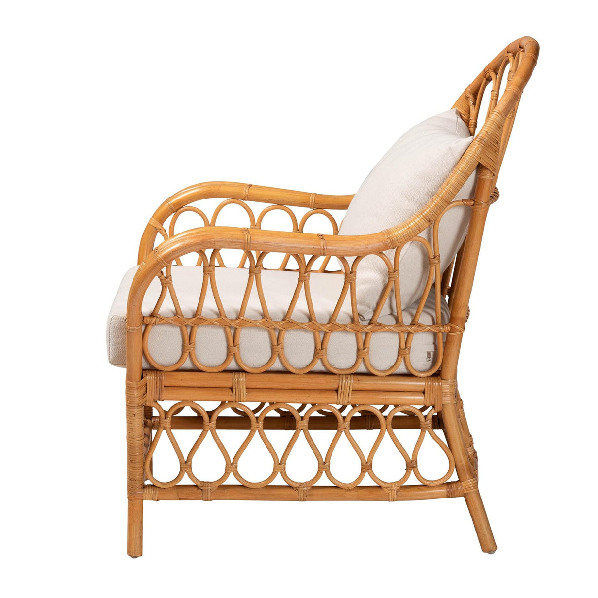 Modern European furniture - Bohemian Rattan Padded Lounge Chair - www.oroa.com