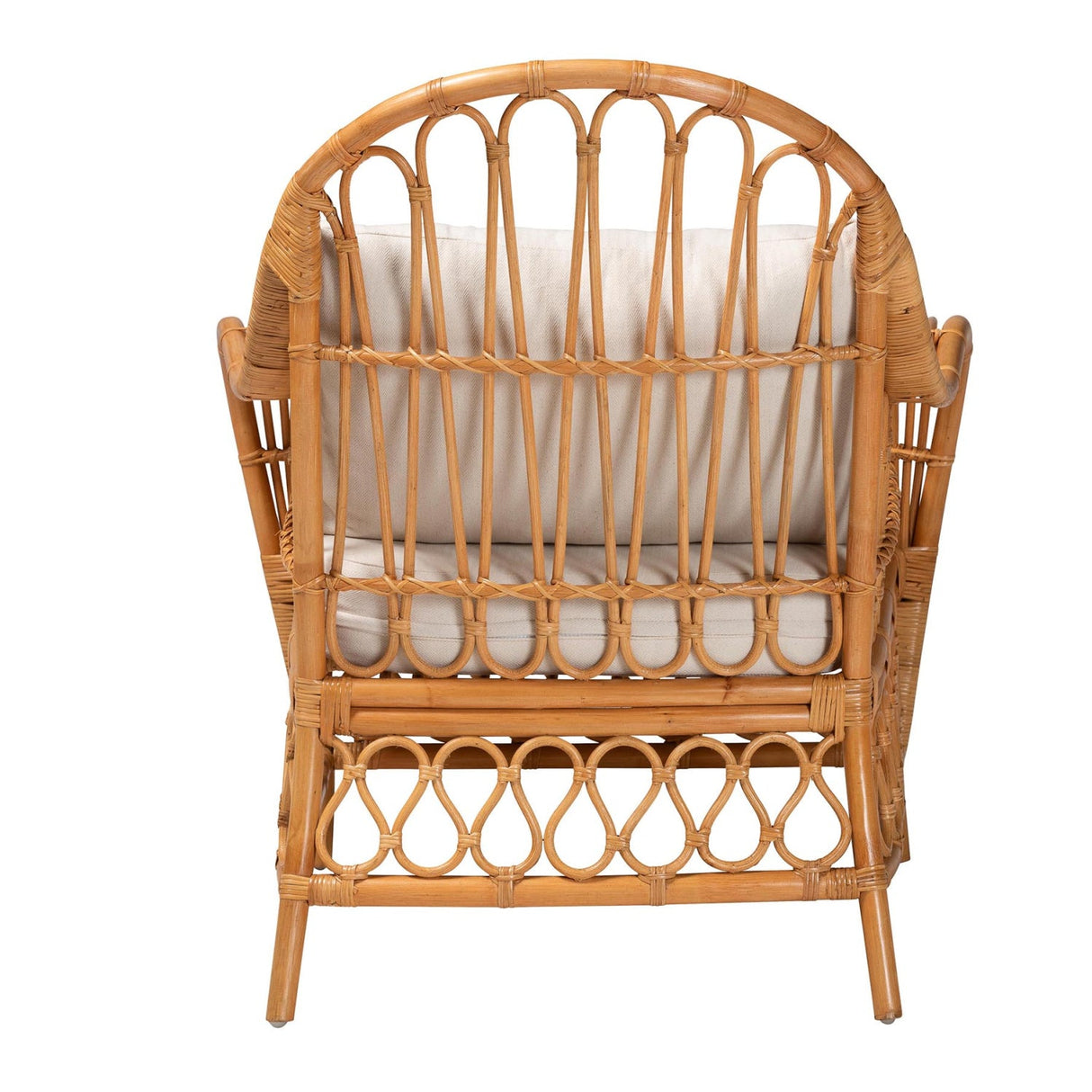 Modern European furniture - Bohemian Rattan Padded Lounge Chair - www.oroa.com