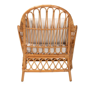 Modern European furniture - Bohemian Rattan Padded Lounge Chair - www.oroa.com