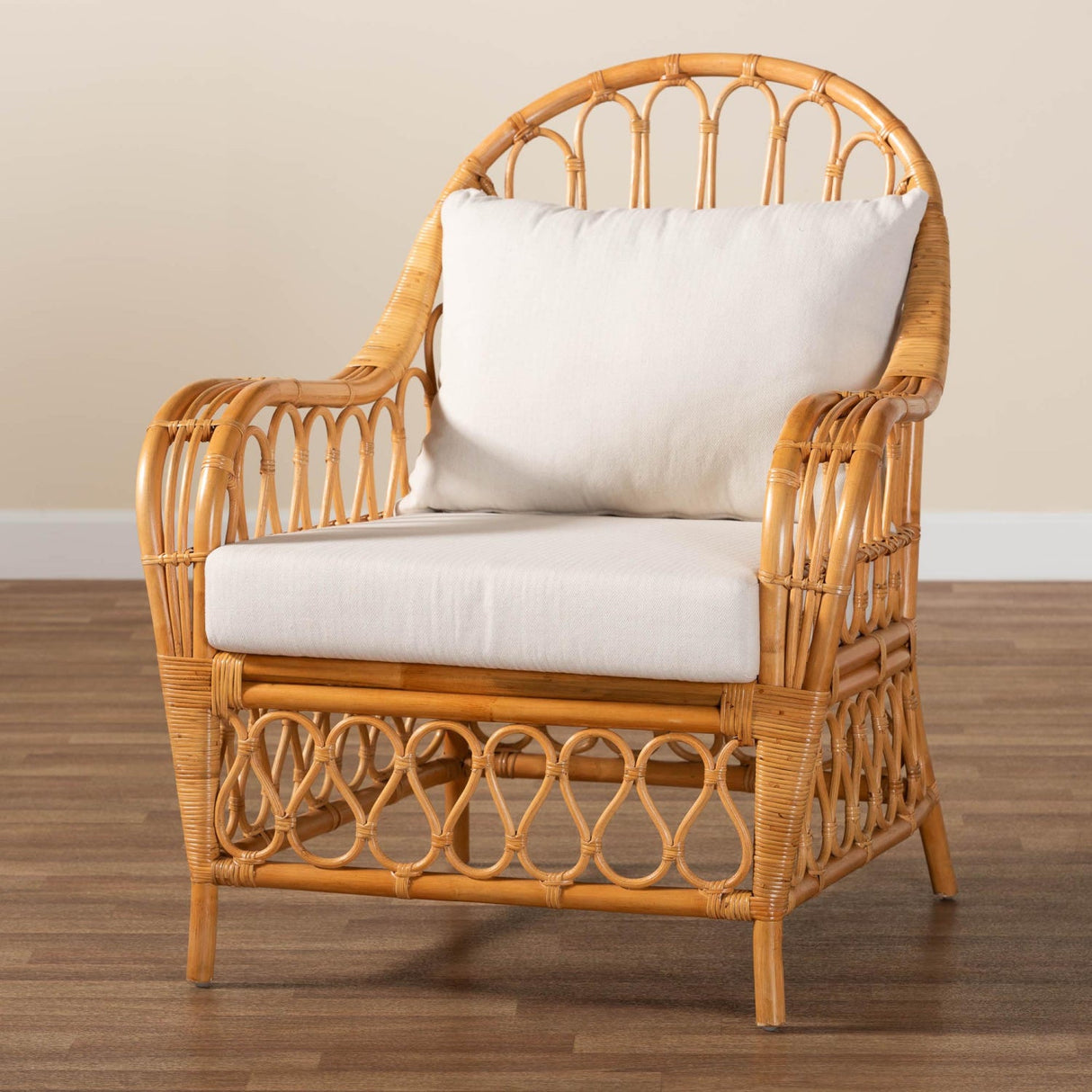 Modern European furniture - Bohemian Rattan Padded Lounge Chair - www.oroa.com