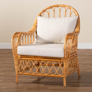 Modern European furniture - Bohemian Rattan Padded Lounge Chair - www.oroa.com