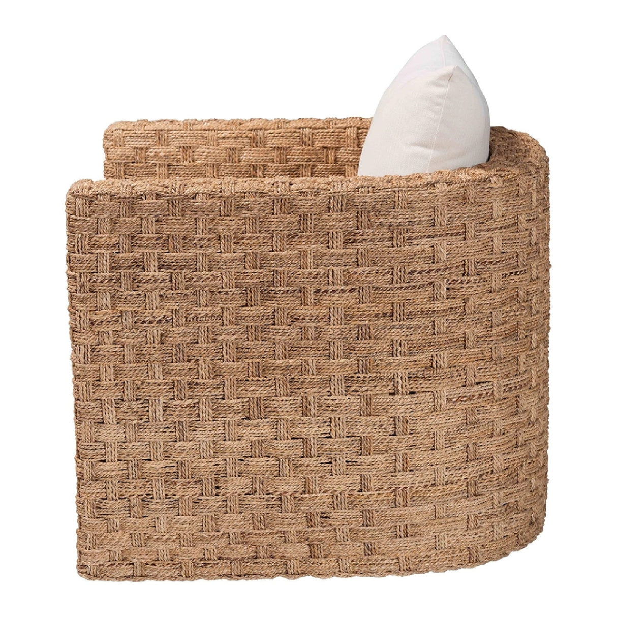 Modern European furniture - Woven Seagrass Curved Accent Chair - www.oroa.com