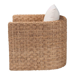 Modern European furniture - Woven Seagrass Curved Accent Chair - www.oroa.com