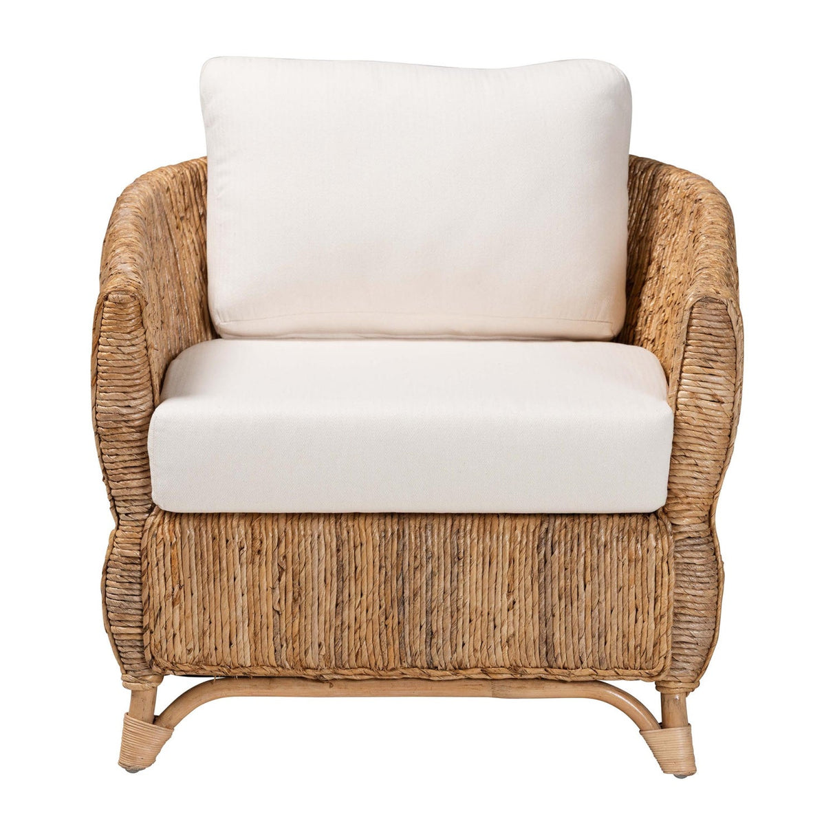 Cushioned Woven Seagrass Lounge Chair | Bali Loom Roma | Oroa.com