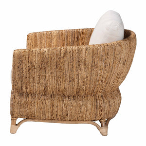 Cushioned Woven Seagrass Lounge Chair | Bali Loom Roma | Oroa.com
