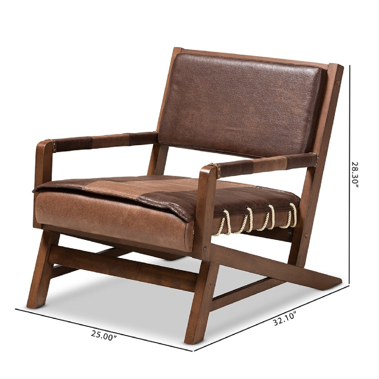 Modern European furniture - Brown Leather Inspired Lounge Chair - www.oroa.com