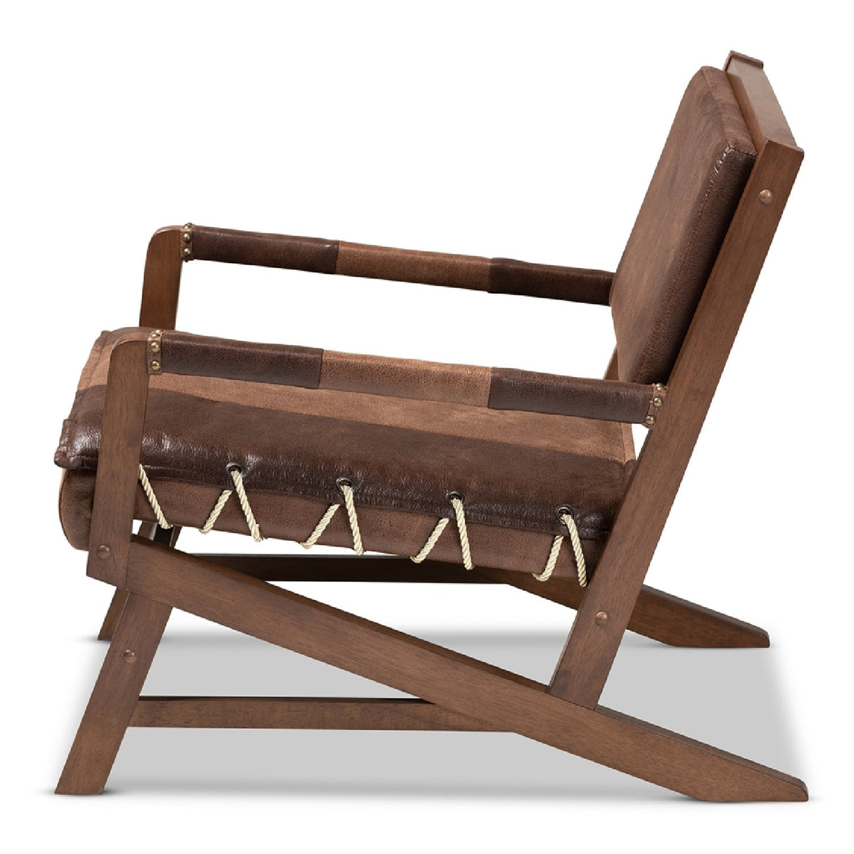 Modern European furniture - Brown Leather Inspired Lounge Chair - www.oroa.com