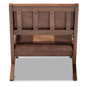 Modern European furniture - Brown Leather Inspired Lounge Chair - www.oroa.com