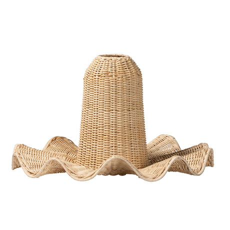 Modern European furniture - Scalloped Natural Rattan Pendant Lamp - www.oroa.com