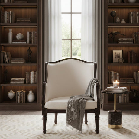 Modern European furniture - Beige Traditional French Accent Chair - www.oroa.com