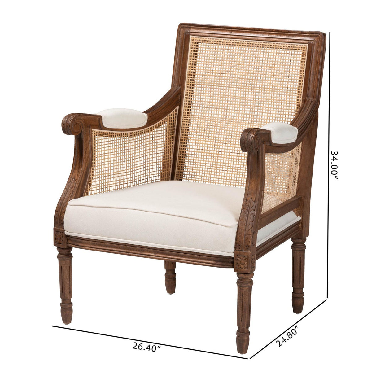 Wooden Padded Accent Chair | Bali Loom Desmond | Oroa.com