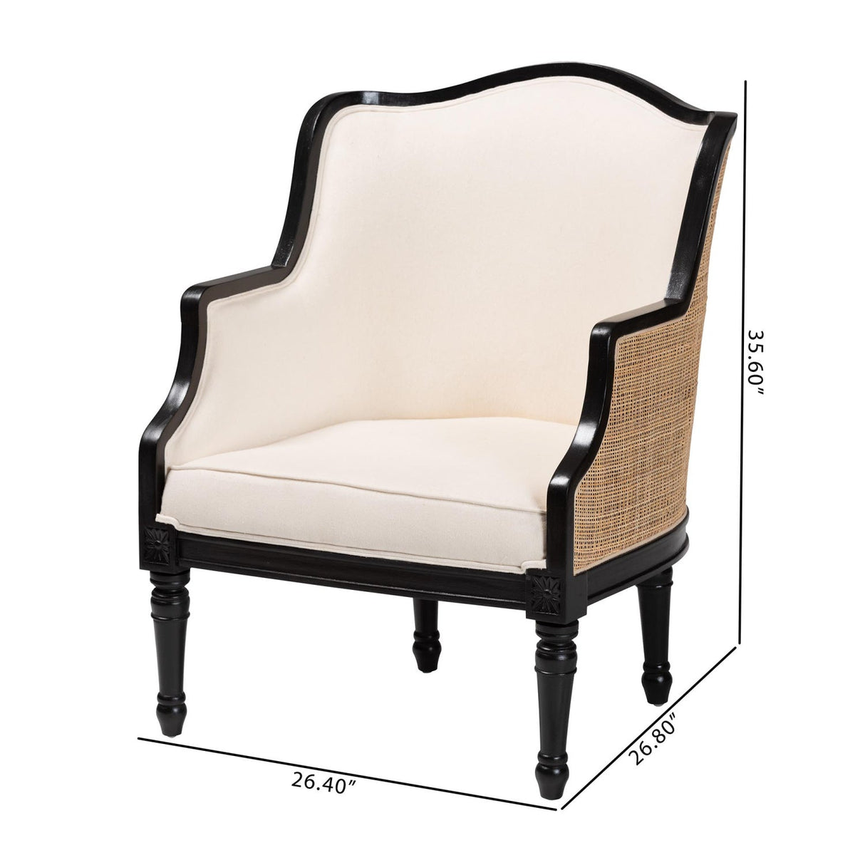 Woven Rattan French Accent Chair | Bali Loom Elizette | Oroa.com